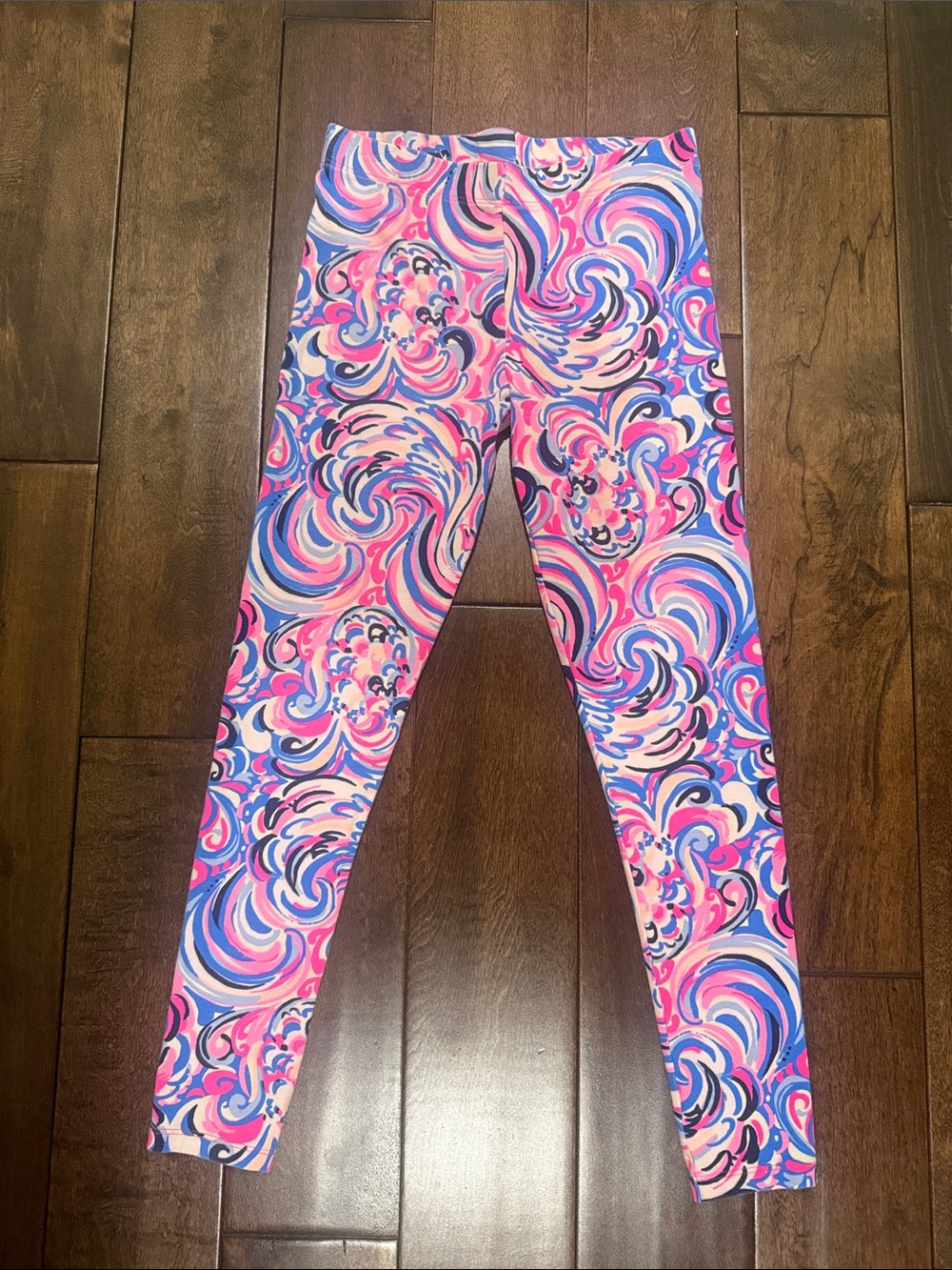 Lilly Pulitzer Pink, Blue & White Swirl Print Leggings